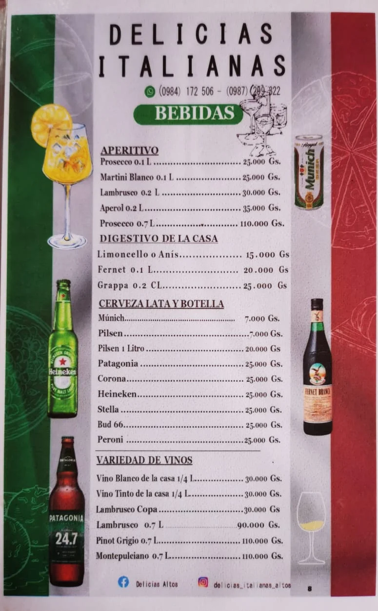 Menú de Delicias Italianas — página 2
